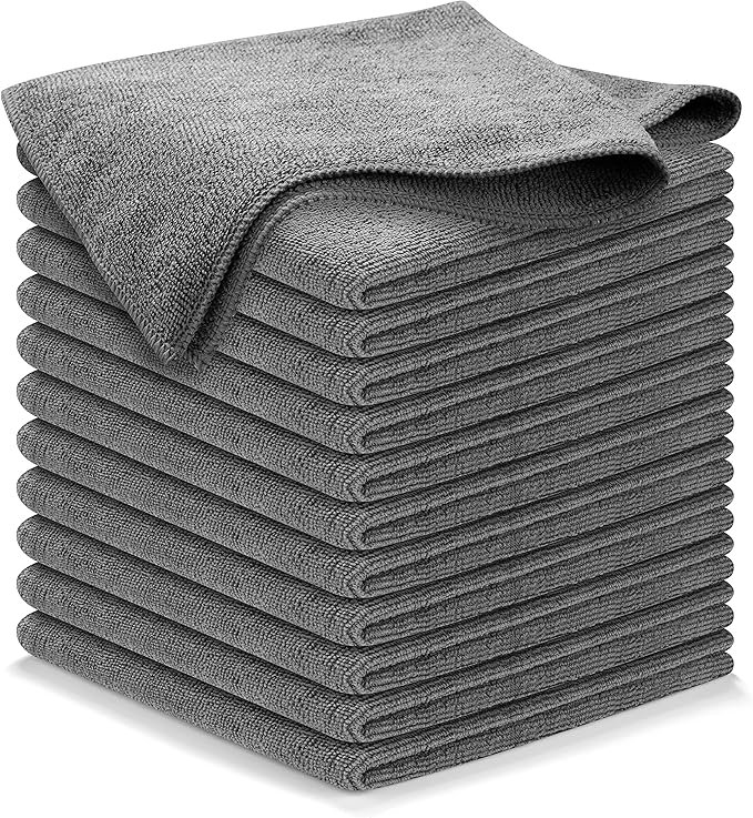 USANOOKS Microfiber Cleaning Cloth Grey - 12 Pcs